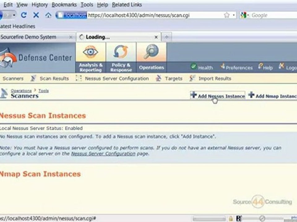 Adding a Nessus Instance to Sourcefire IPS Defense Center