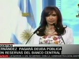 Fernández pagará deuda pública con reservas del BC