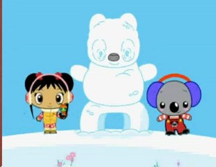 Kai-lan and her friends build snowmen