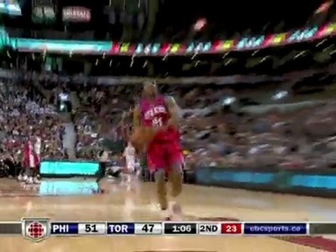 Thaddeus Young grabs the loose ball and finishes with author