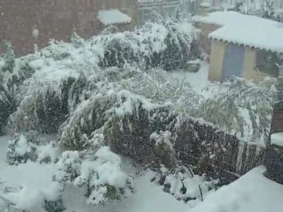 Perpignan sous la neige le 08 mars 2010