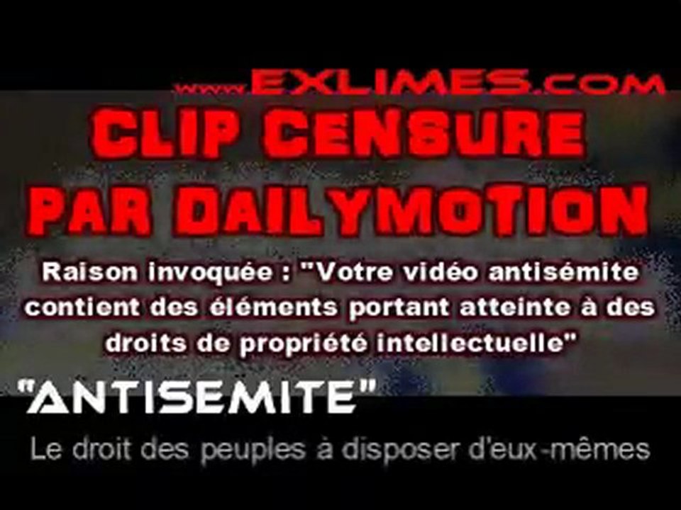 Clip antisemite censure par Dailymotion