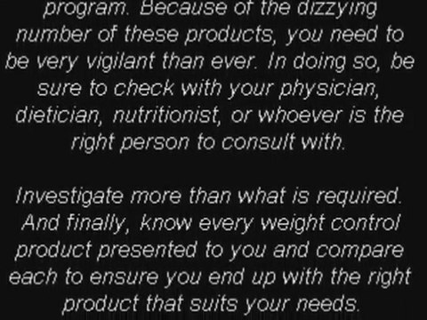 Choosing Weight Control Products