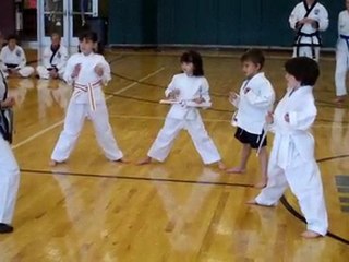 Mrs. Thomas Teaching 4-5 Year Olds How To Do A High Block