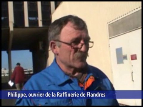Rassemblement dans la raffinerie Total des flandres