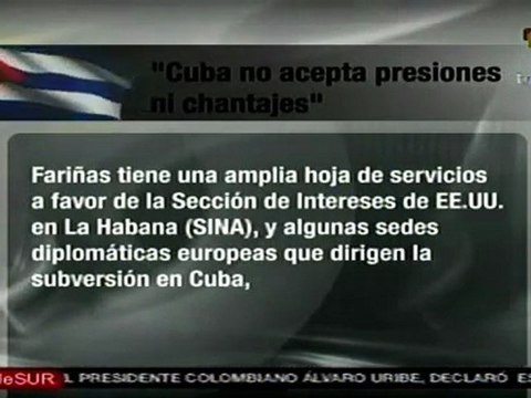 Cuba rechaza chantaje de Guillermo Fariñas