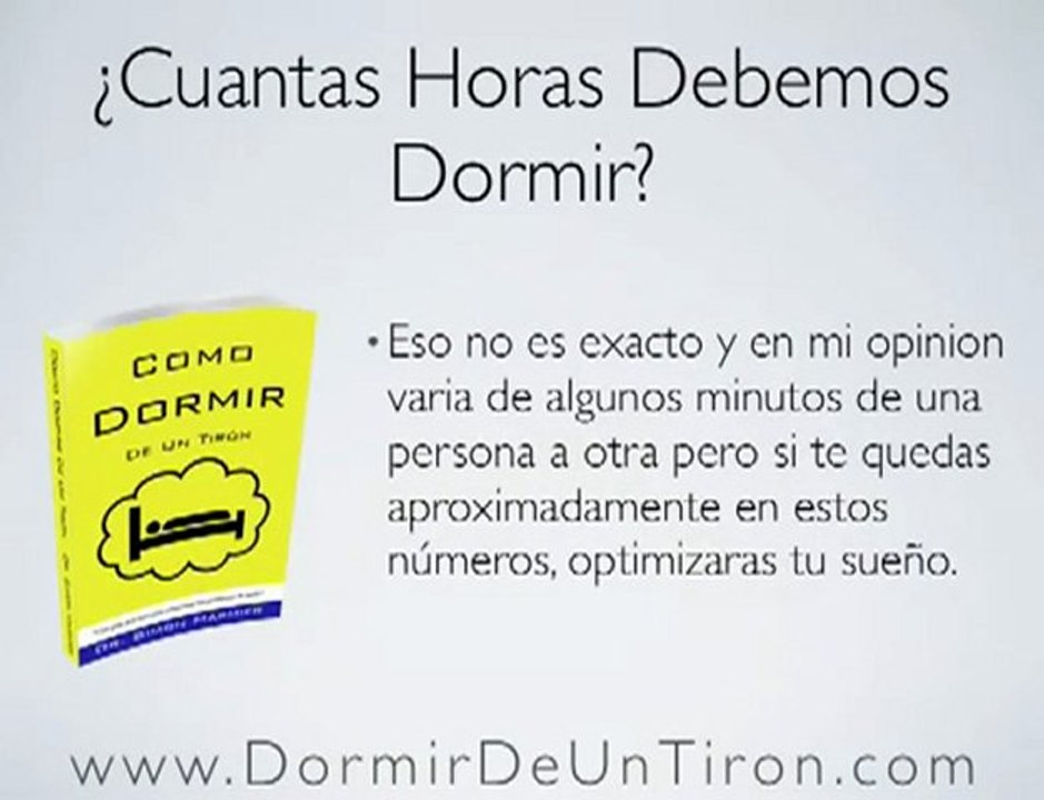 ¿Cuantas Horas Debemos Dormir?