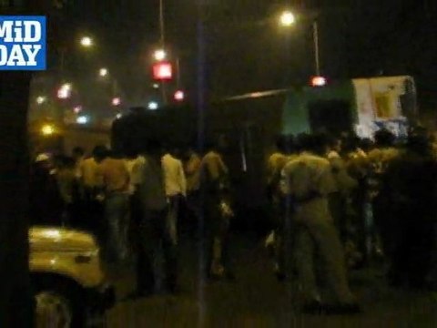 Six injured as bus tumbles off flyover