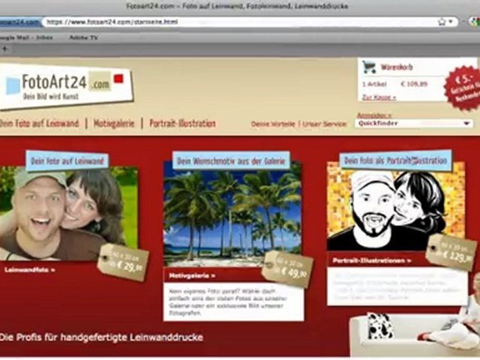 Gestalte deine fotoleinwand bei fotoart24.com