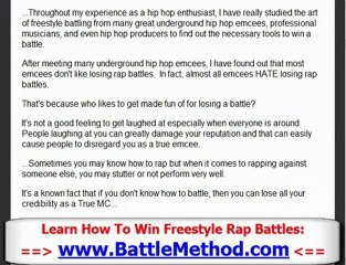 How to Win Freestyle Rap Battles - Part 1