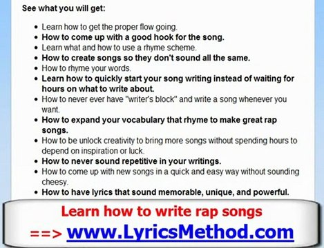 How To Write A Rap Song Learn To Write Rap Lyrics Tips L Video Dailymotion