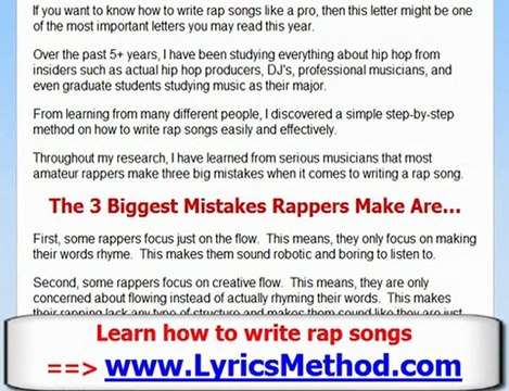 How to Write a Rap Song - Learn To Write Rap Lyrics Tips - L