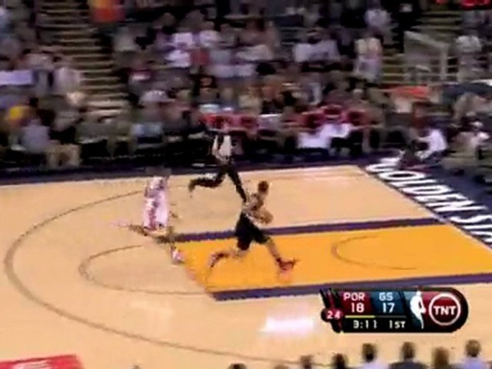 Martell Webster gets the block on the defensive side and Bra