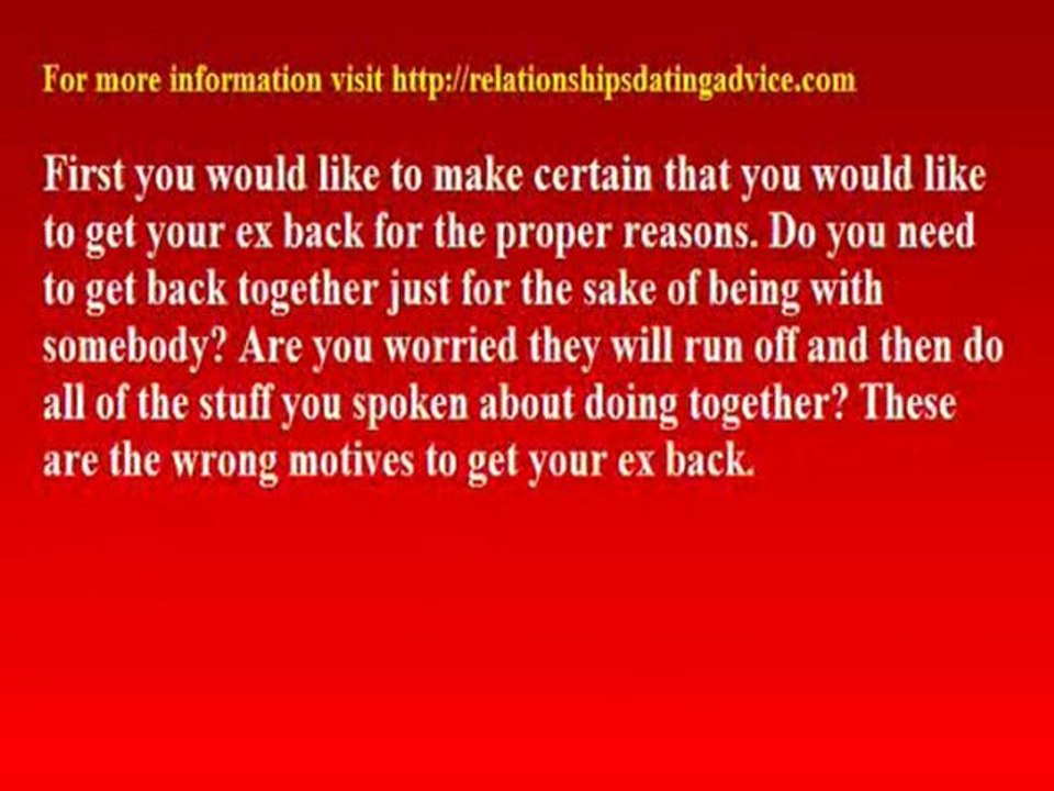 Useful Ideas To Help You To Get Your Ex Back