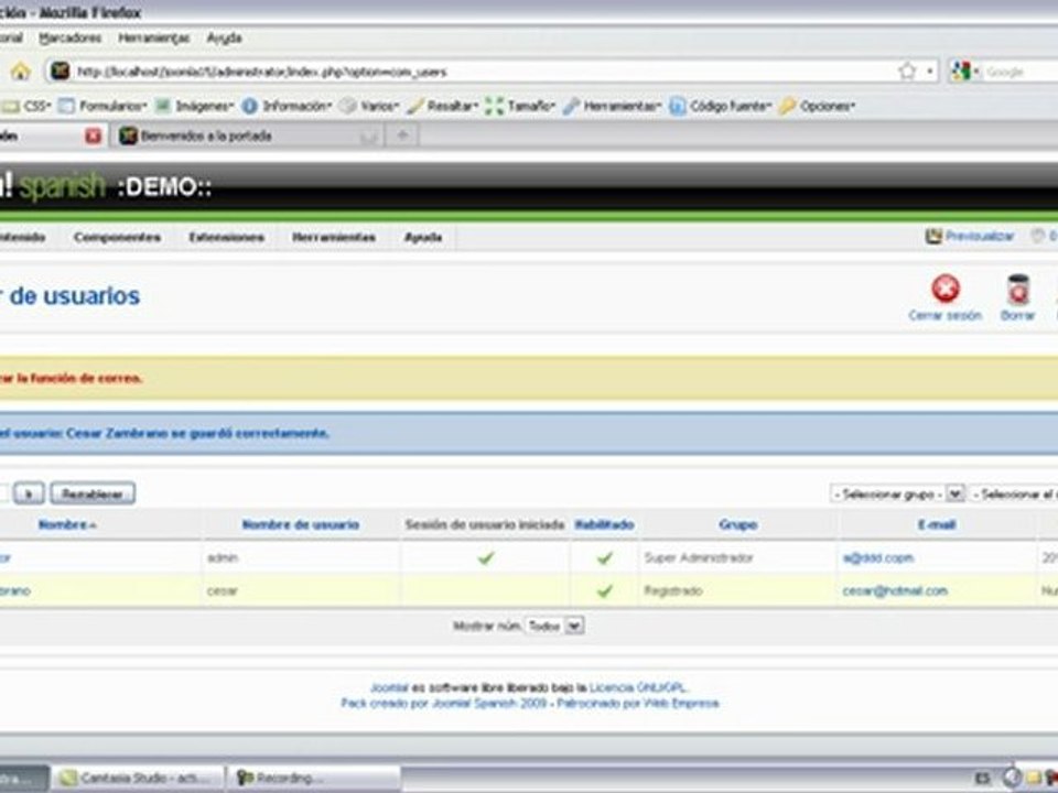 Cursos y Tutoriales de Joomla Gestion de Usuarios en Joomla