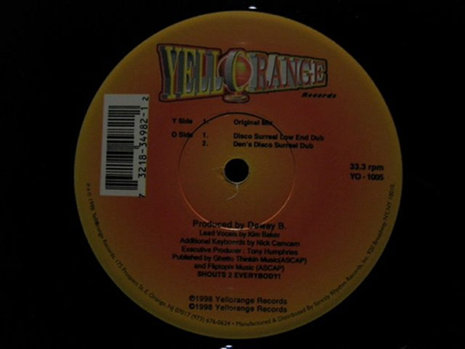 Dewey B.My Friends.Original Mix.Yelloworange Records 1998