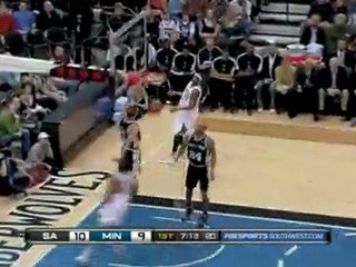 McDyess makes the block, Duncan grabs the loose ball and thr