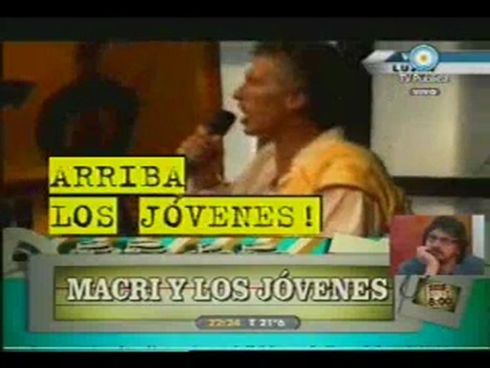 Macri arengando a la juventud PRO