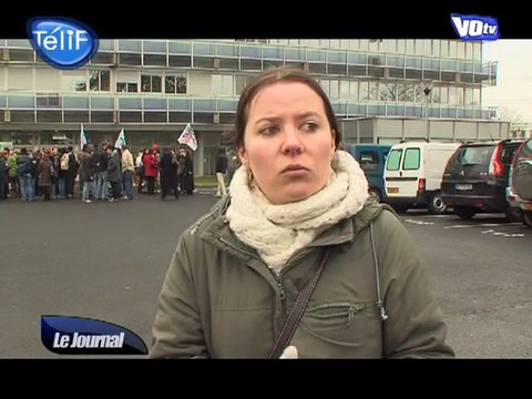 Manifestation d'enseignants devant l'inspection d'académie (Val d'Oise)