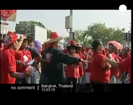 Red-shirted anti-government protesters in Thailand