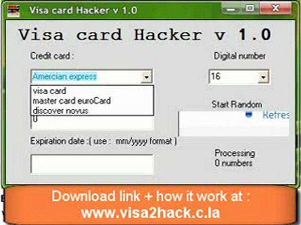 (100% LEGAL!) Credit Card number generator last version