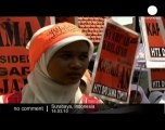 Anti-Obama demonstration in Indonesia