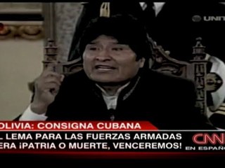 Ejército boliviano utiliza la consigna 'Patria o muerte'