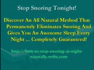 How to Stop Snoring at Night Naturally