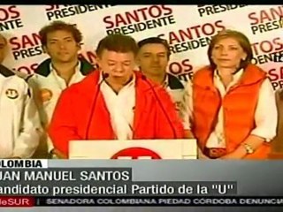 Colombia: Santos felicita a los suyos por triunfo electoral