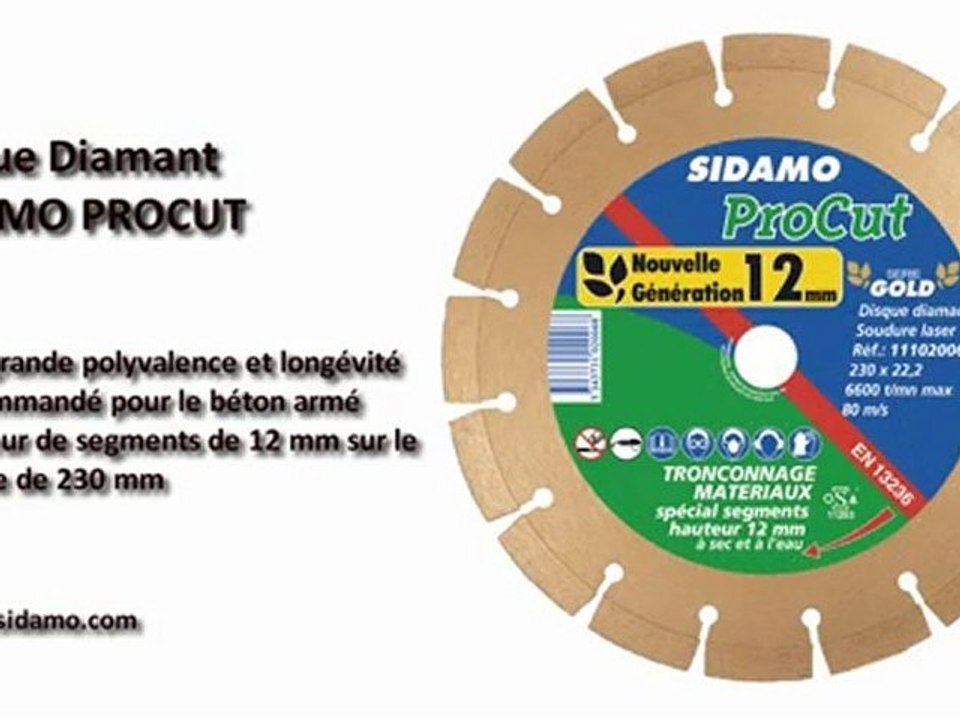 Disque diamant SIDAMO PROCUT (coupe pavé auto bloquant)