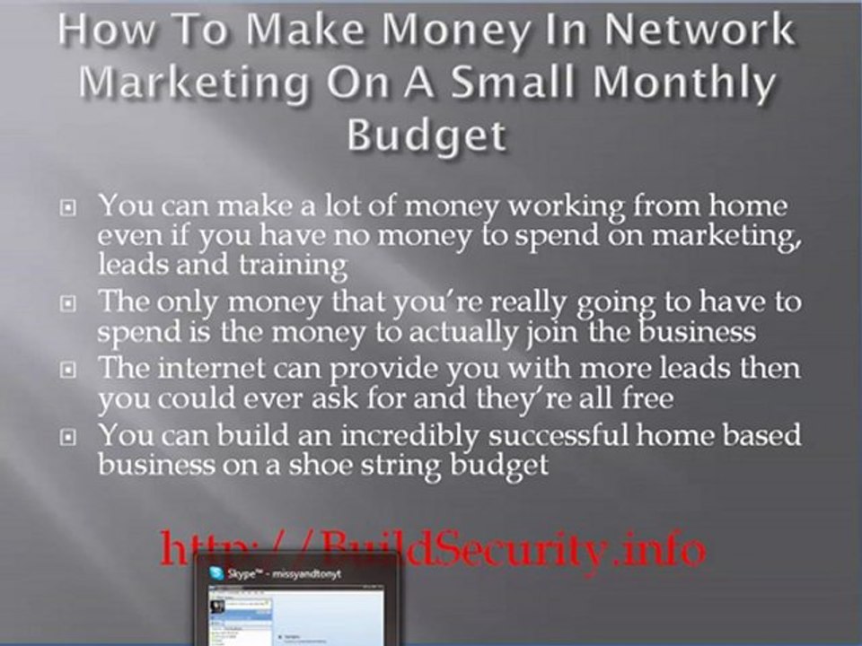 How To Make Money In Network Marketing On A Small