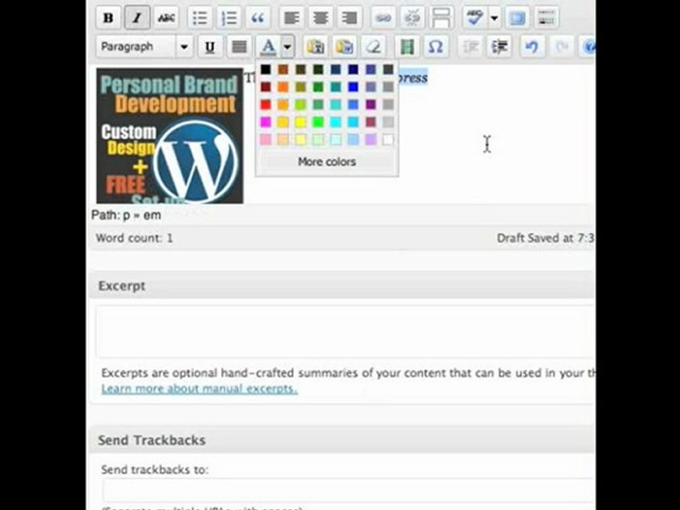 Personal Branding PR Training on posting blogs on WordPress