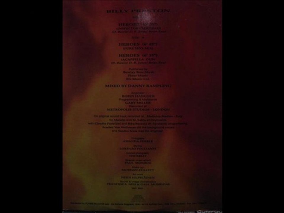 Billy Preston.Heroes.Mixed By Danny Rampling.Outer Space.