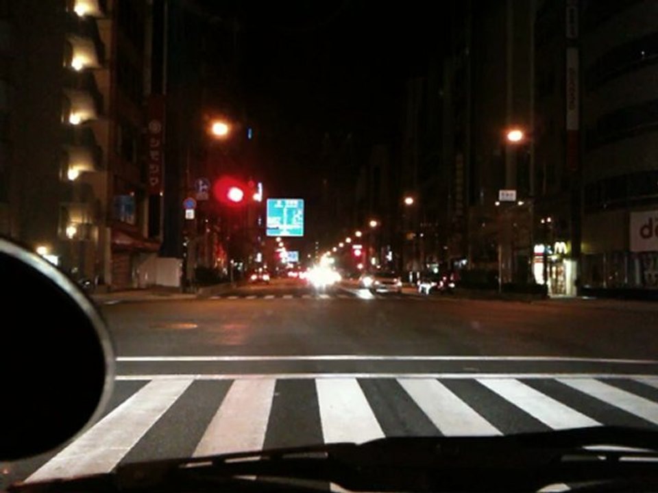 Drive at midnight in Urban area, Tokyo, Japan
