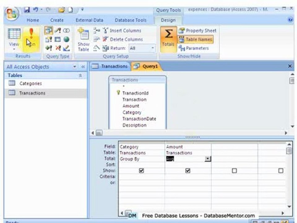 Access Sum Function - Music Database Part 14