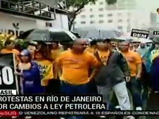 Miles protestan en Brasil contra recorte de fondos a Río