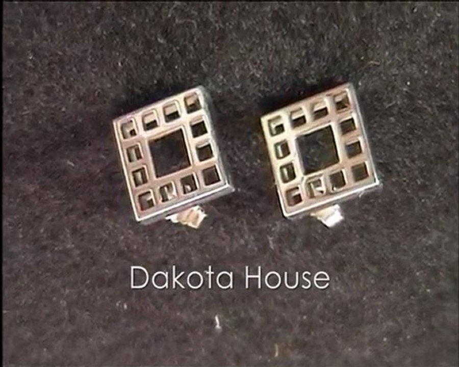 Jugendstil Ohrstecker Quadrate nach Josef Hoffmann