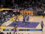 Kobe Bryant throws the alley-oop to Andrew Bynum for the flu