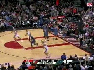 Brandon Roy drops a tough pass off to Andre Miller who handl