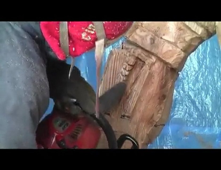 Sculpture de Bioshock à la tronçonneuse