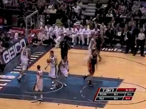 Chris Bosh drives past a defender and finishes with a nice s