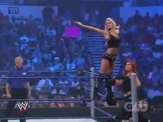 Michelle (c) and Maria vs Maryse and Natalya