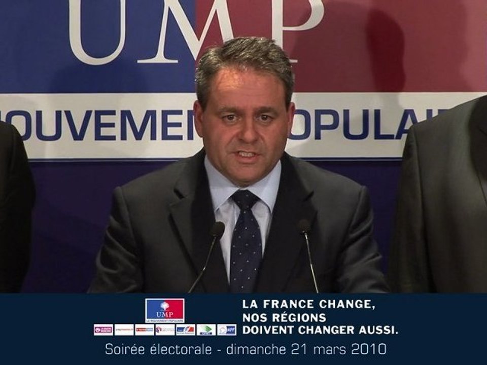 Régionales 2010, 2ème tour : Déclaration de Xavier Bertrand
