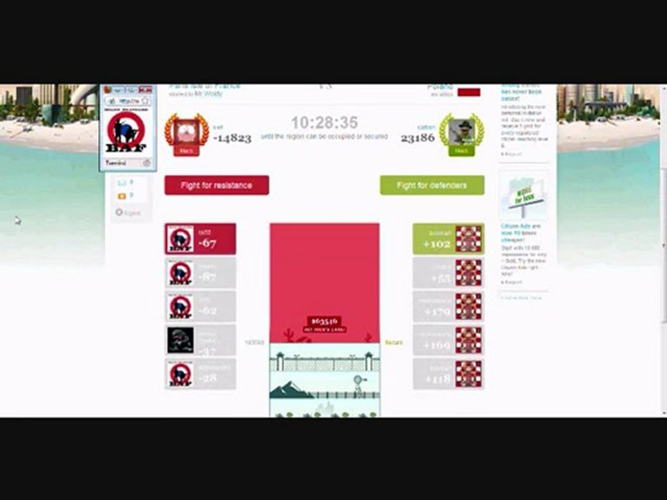 eRepublik : Bras Armés Francais Recrutement