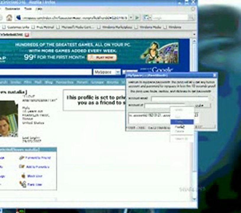 Hack any MySpace in less than 10 seconds!