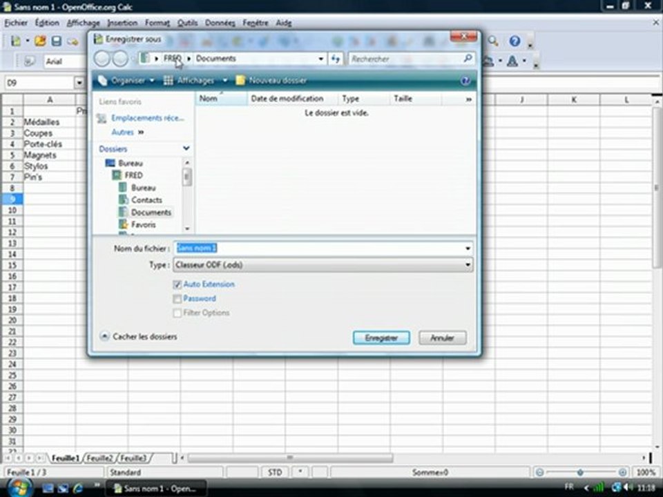 Tableur 1.5 "Enregistrer"