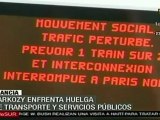 Sarkozy enfrenta huelga de transporte y servicios públicos