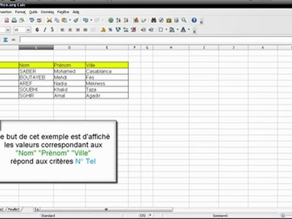 Tutorial openoffice  - La fonction BDlire