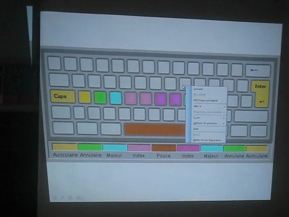 exercice pour écrire  des mots sur un clavier