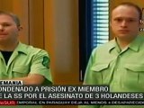 Tribunal alemán condena a cadena perpetua a ex nazi